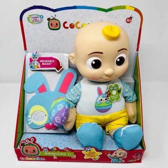 Cocomelon Springtime JJ Plush Doll Exclusive Sings Easter Mask 2022 - Picture 1 of 7
